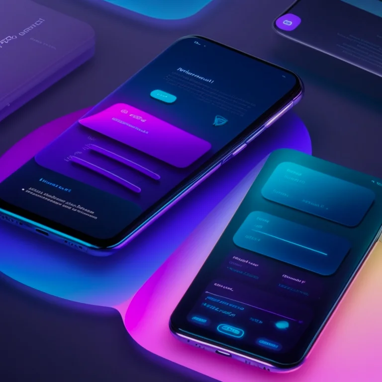 Web interface with neon glow highlights